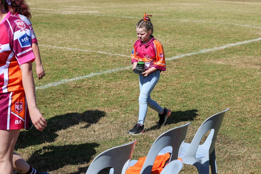 Hayley Radunz on the sideline of the QLD Outback v NQ United game. Photo: Jorja Brinums/QRL