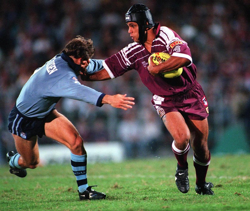 Steve Renouf in action for Queensland Maroons. Photo: NRL