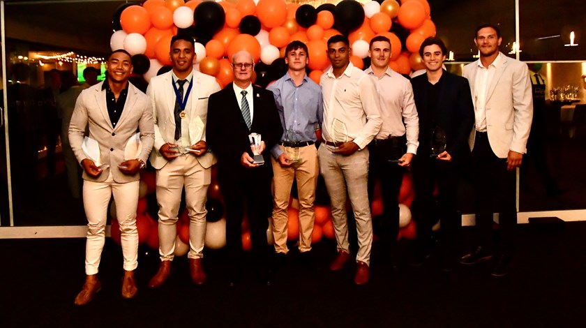 Some of the winners at the Brisbane Tigers awards night. Photo: Margaret Keates Photography