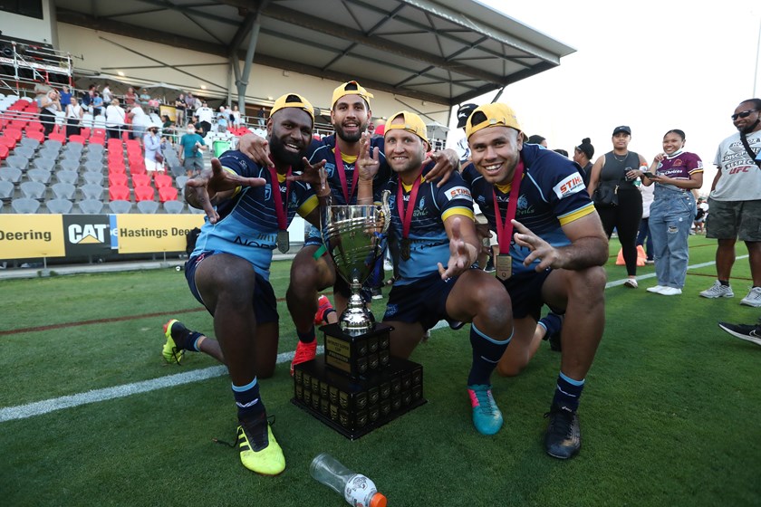 Jon Reuben after winning the 2021 grand final with Norths.