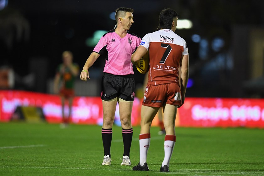 Match official Jeremy Meadows will take charge of the Hastings Deering Colts grand final. Photo: Vanessa Hafner / QRL