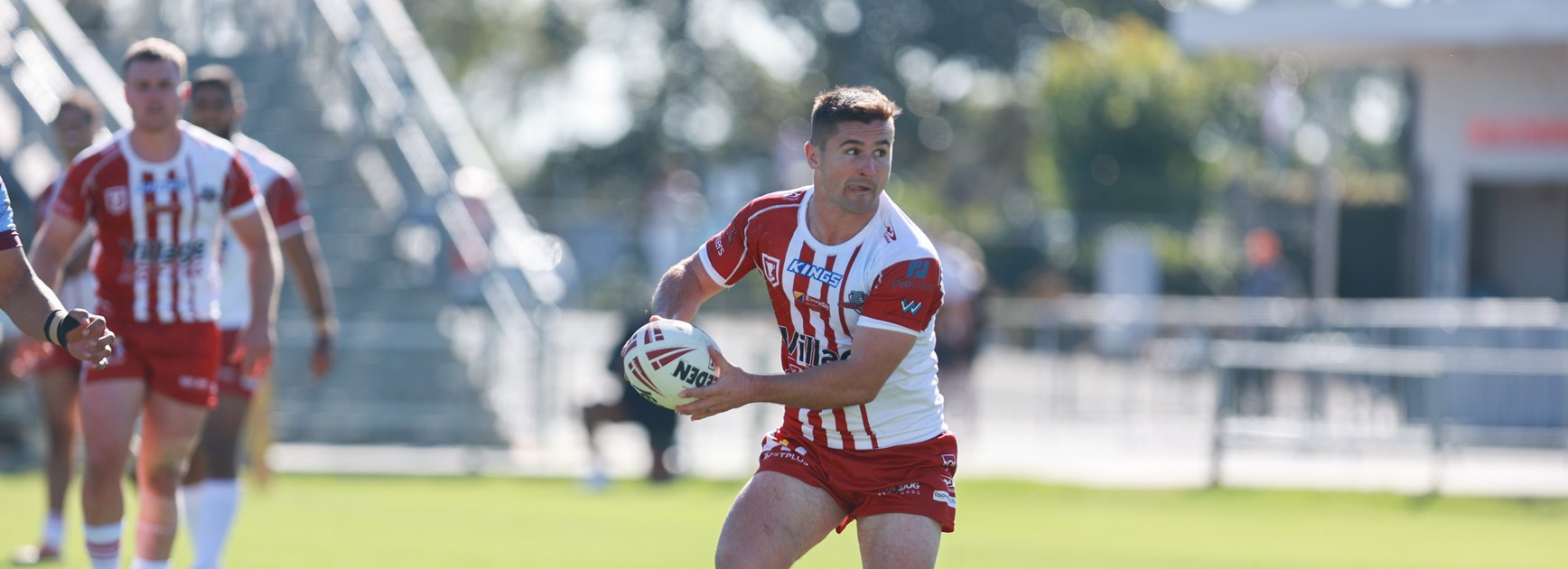 Cameron Cullen in action in Round 21. Photo: Mitch Townsend/Redcliffe Dolphins