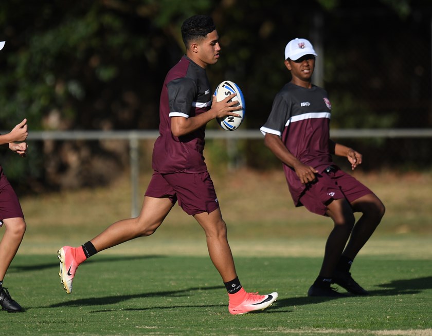Tuvalli Khan Pereira at Queensland Murri Under 16 training 2019. Photo: QRL Media / NRL Images