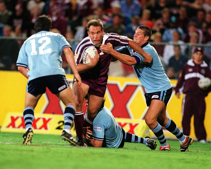 Gordon Tallis in action for Queensland in 2001. Photo: NRL Images