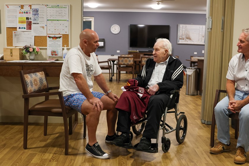 Allan Langer and Harry Griffiths. Photo: Jorja Brinums/QRL