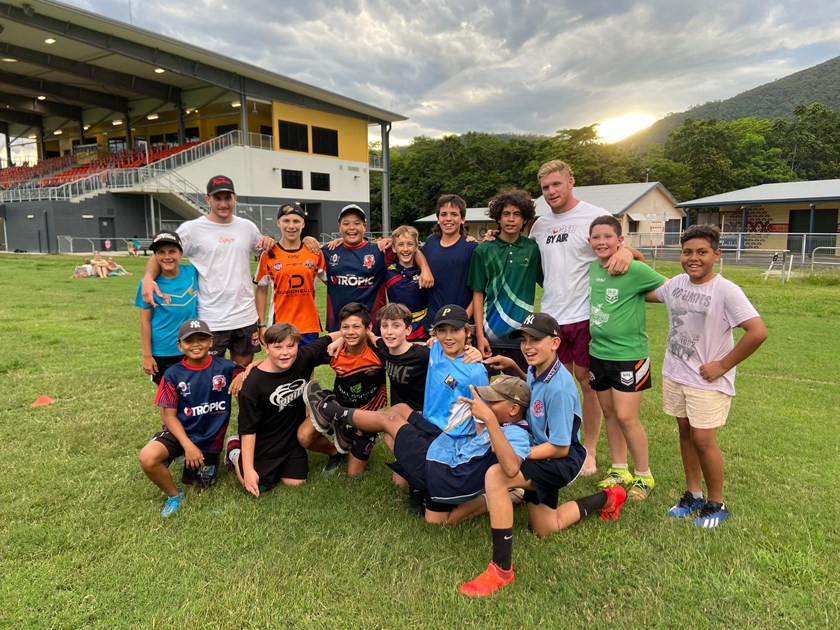 Jack Campagnolo and Thomas Flegler with Tully Tigers' 2021 under 12s team.