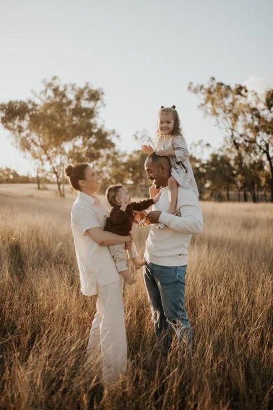 Kaufusi with his wife, Amy, and children, Oakah and Sonny Felise.