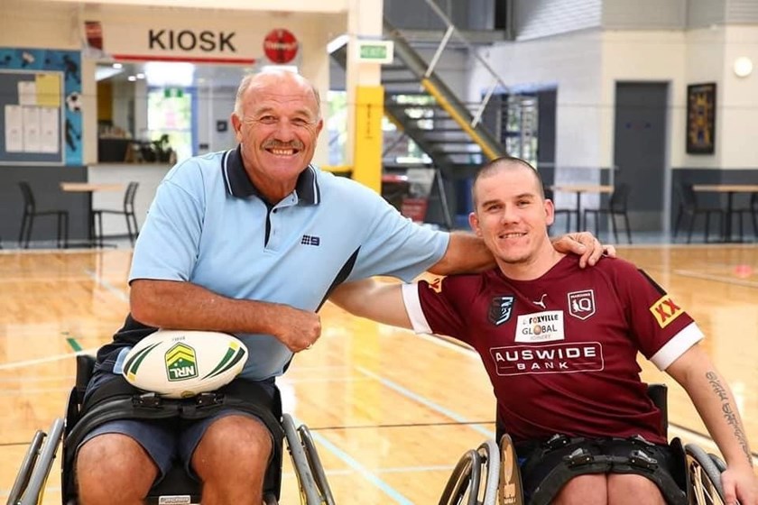 Chris Robson with Queensland Maroons legend Wally Lewis.