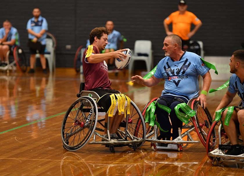 James Hill competing in the 2021 Wheelchair State of Origin.
