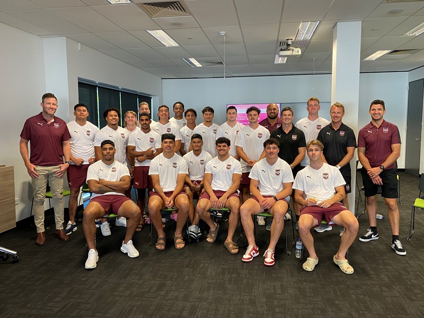 Part of the Queensland Under 19 squad together at the weekend. Photo: Jorja Brinums/QRL