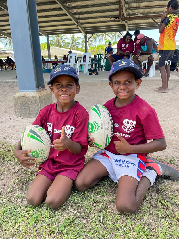 Kids from the Torres Strait Islands junior development camp. Photo: Dave Sheridan/QRL