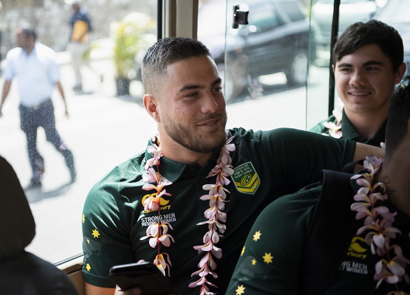 Arriving in PNG for the PMXIII match in 2018. Photo: NRL Images