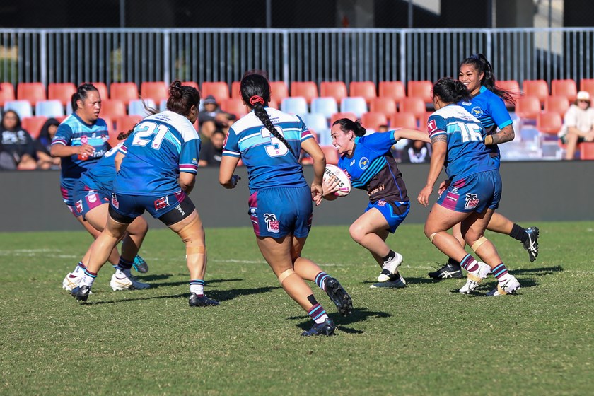 Player of the match Aliya Hura goes for a dart. Photo: Jacob Grams/QRL