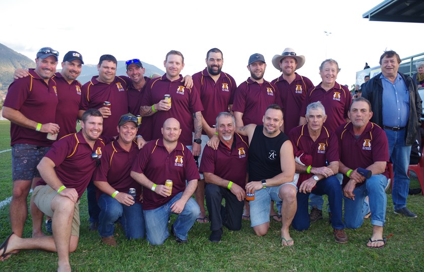 Members of Southern Suburbs Under 18 premiership winning team reunited at Alley Park to celebrate 18 years since they defeated Yarrabah in the 2001 CDRL grand final Photo: Maria Girgenti