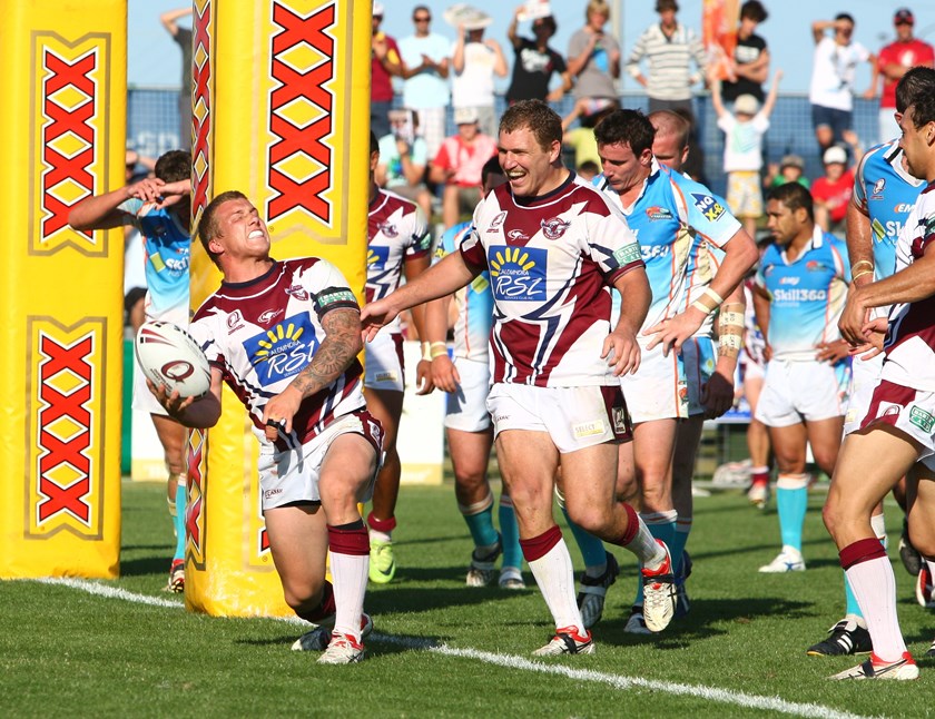 Trent Hodkinson scores for the Sunshine Coast in their grand final win.
