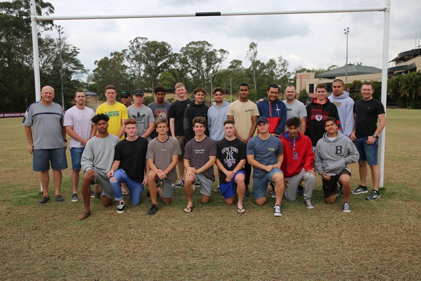 The Queensland Under 16 Country team on their first day of camp. 