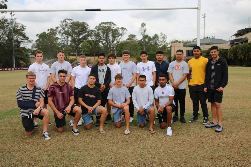 The Queensland Under 16 City team on their first day of camp. 