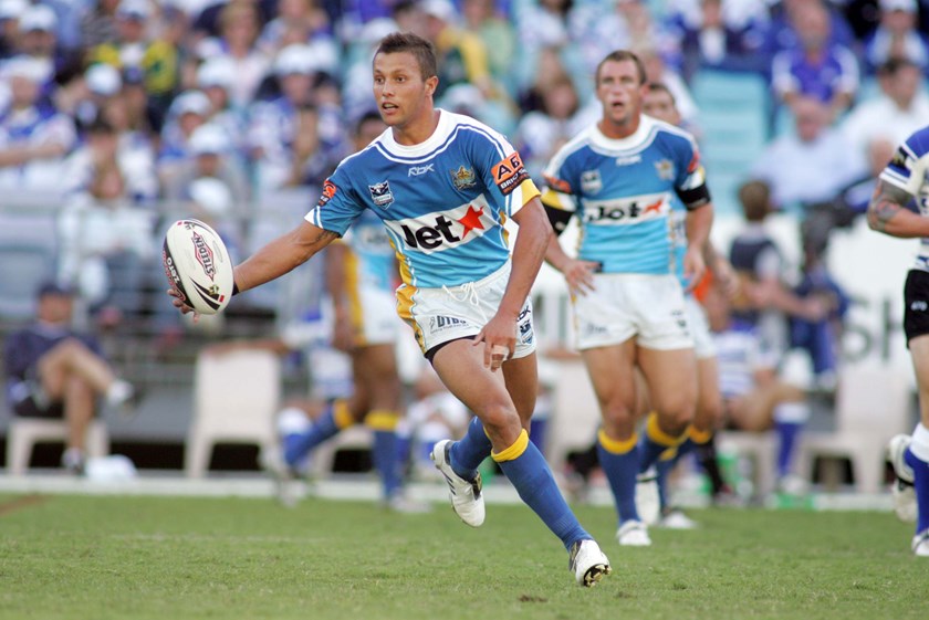 Playing for Gold Coast Titans. Photo: NRL Images