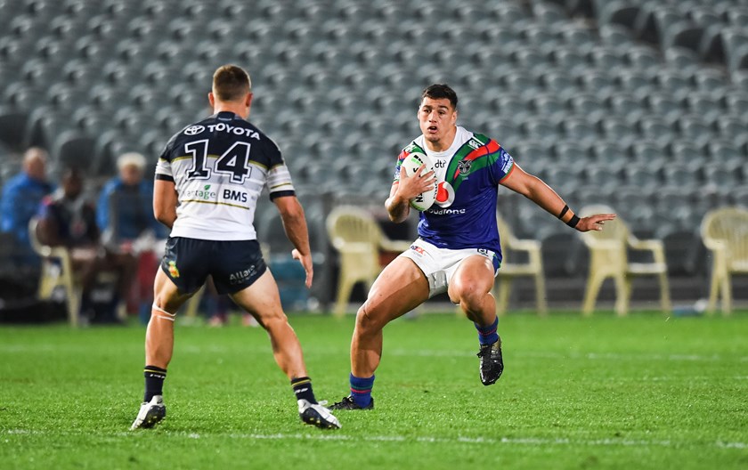 Jamayne Taunoa-Brown in action for the New Zealand Warriors.