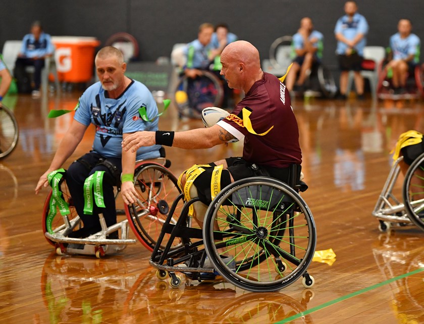 Peter Arbuckle in action in the 2021 Wheelchair State of Origin.
