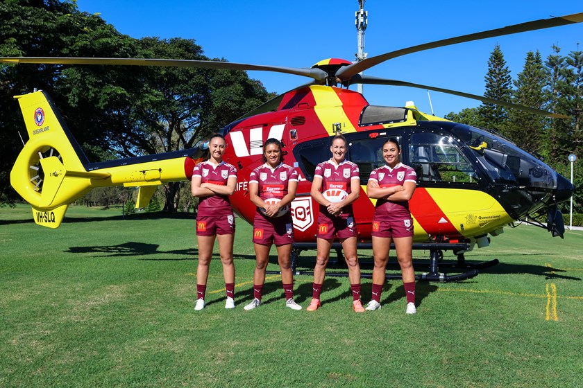 Skyla Adams, Zahara Temara, Ali Brigginshaw, Sienna Lofipo. Photo: Jorja Brinums/QRL