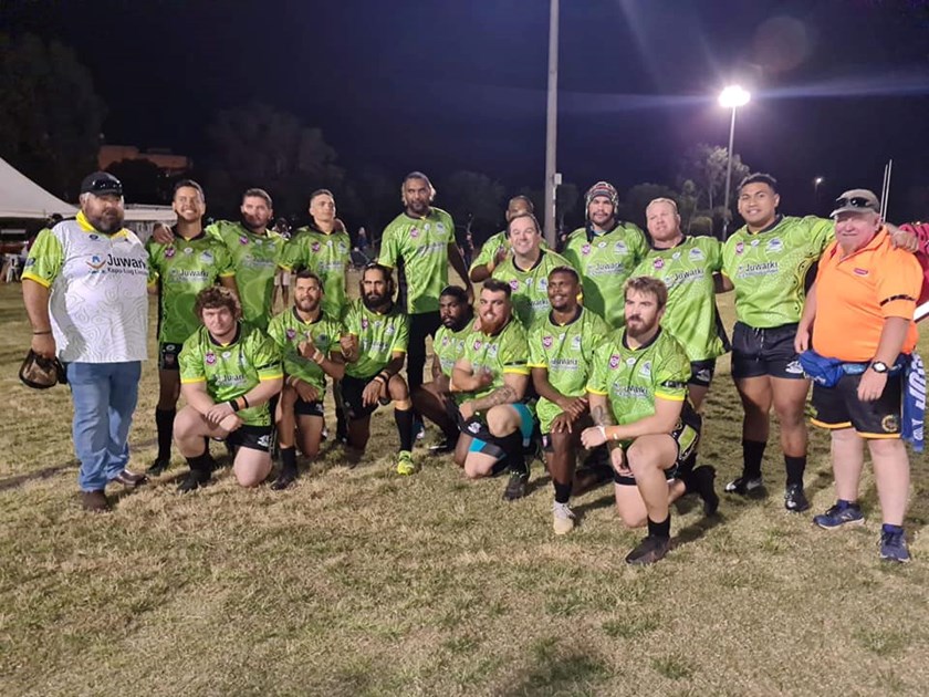 Fitzroy Gracemere's A grade team after last year's Reconciliation Cup match. Photo: Fitzroy Gracemere Sharks RLFC Facebook