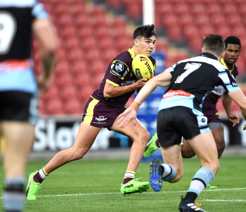 Herbie Farnworth in action for the Broncos' U20 team in 2017. Photo: NRL Images