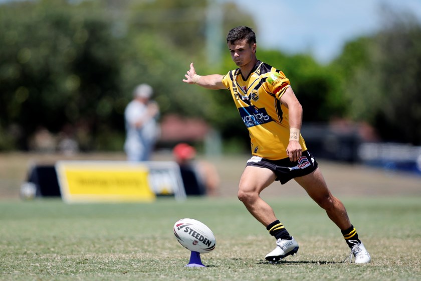 Finn Lawson in action for the Auswide Bank Mal Meninga Cup Sunshine Coast Falcons. Photo: Josh Woning/QRL