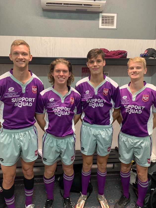 Nick McEwan (referee), Dylan Lawrence and Cameron Wegner (touch judges) and Cody Kwik (standby referee) were awarded with the job of officiating the Auswide Bank Mal Meninga Cup grand final.