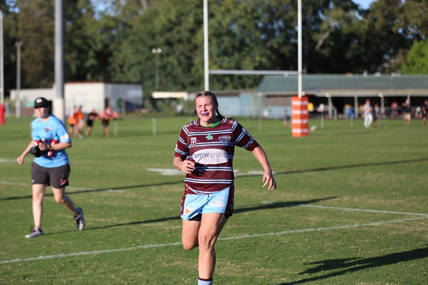 Kailah Rogers in action for Central Queensland Capras. Photo: Colleen Edwards / QRL