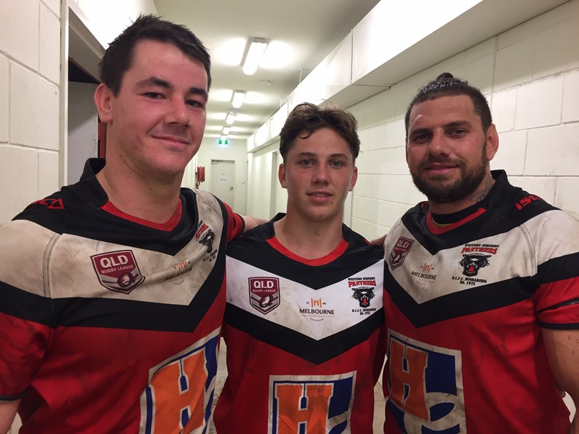 YOUTH AND EXPERIENCE: Wests captain James Prichard with Jensen Deamer and Josh Tanner.