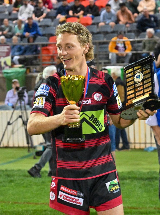 Valleys reserve grade captain Jaren Bender with the trophies