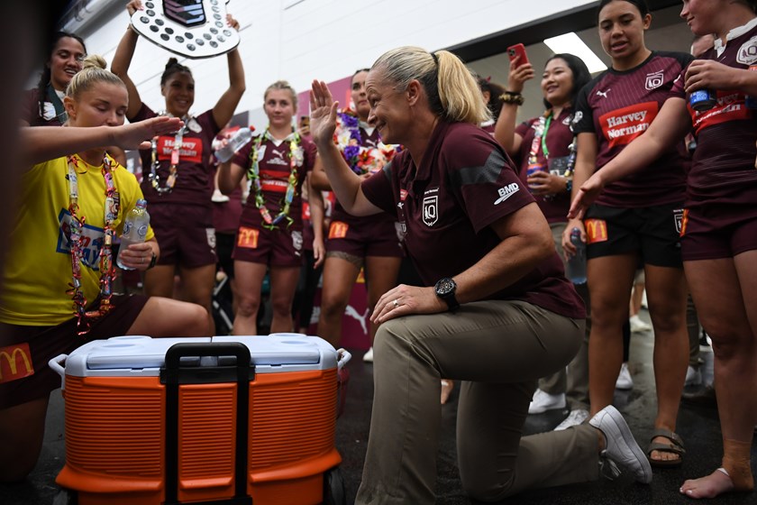 Norris celebrates the 2023 State of Origin series win with the Harvey Norman Queensland Maroons. Photo: Scott Davis/NRL