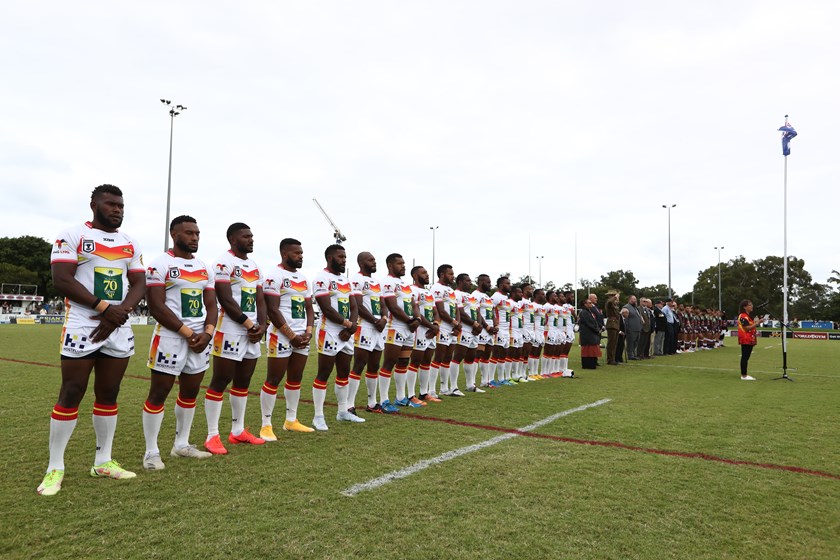 The PNG Hunters in Round 5 of the Hostplus Cup. Photo: Jason O'Brien/QRL