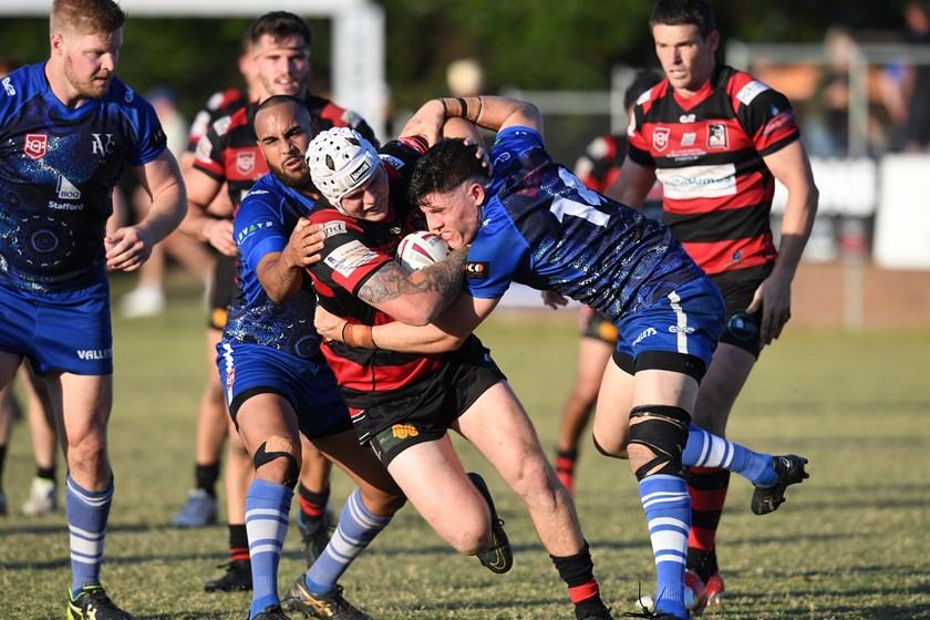 It was a brutal contest between Wests and Valleys. Photo: Vanessa Hafner