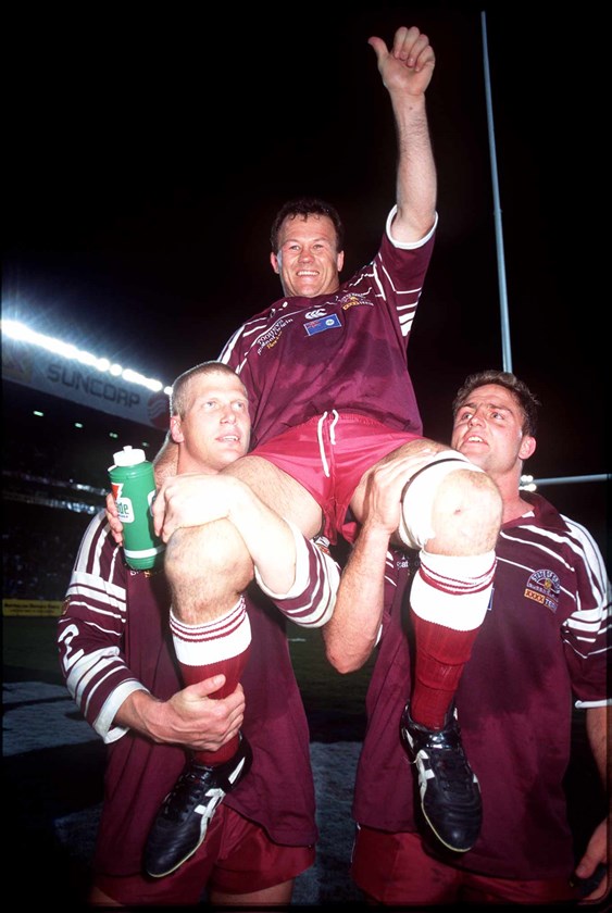 Maroons captain Trevor Gillmeister. Photo: NRL Imagery