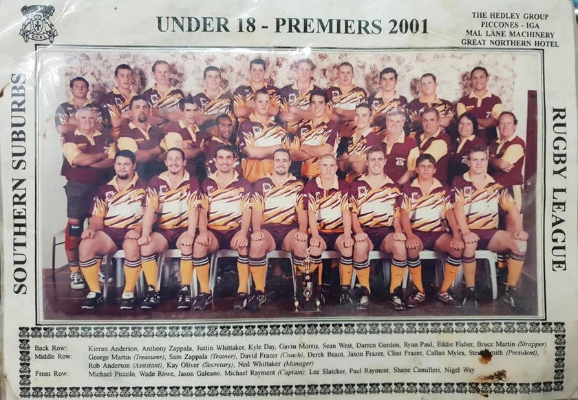 Southern Suburbs 2001 Under 18 Premiership winning team who defeated Yarrabah in the Grand Final