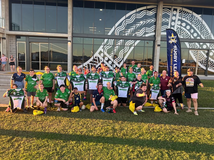The participants of the Townsville All Abilities program were presented their game jerseys on Thursday afternoon. Photo: Kerri Ritchie/QRL
