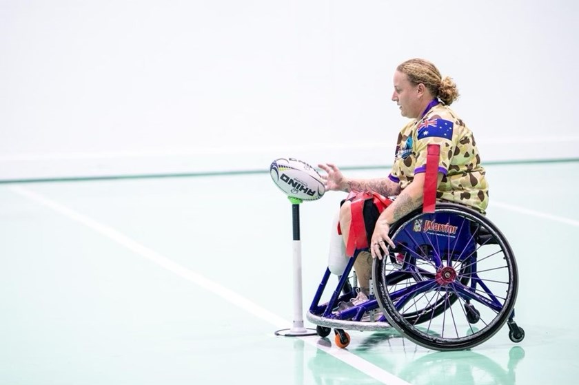 Ainsley-Jane Hooker in action during an ANZAC wheelchair match. Photo: Supplied