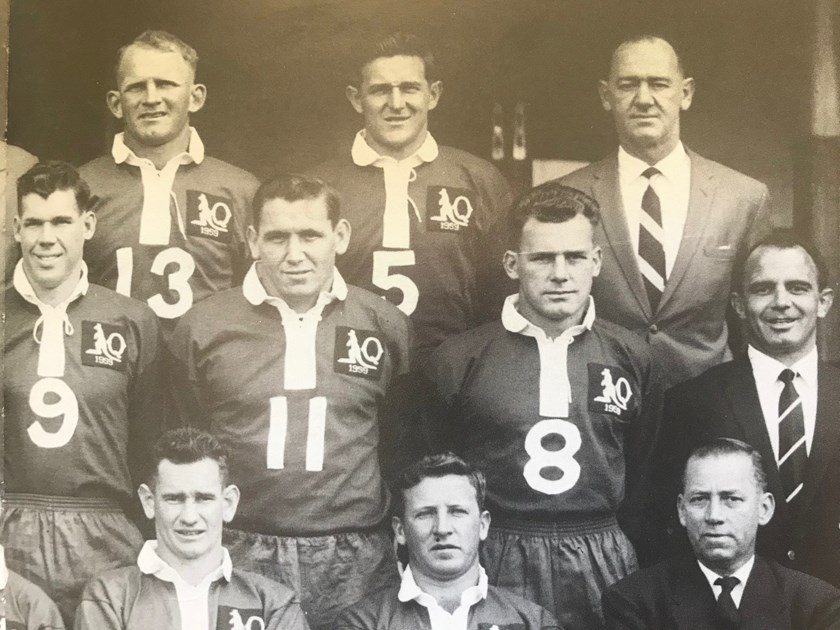 Gary Parcell (far left, back row) in 1959 Queensland team. Photo: supplied
