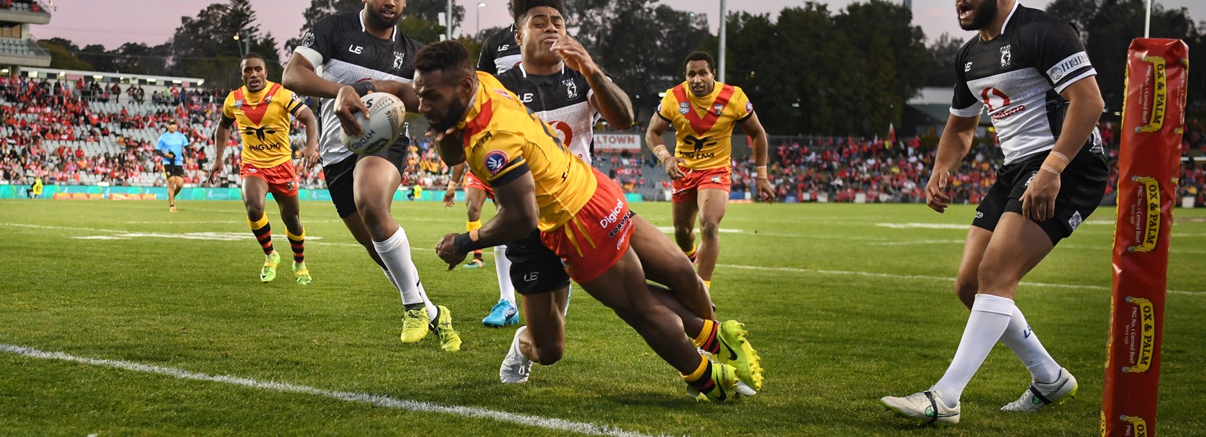 Junior Rau scores in his Kumuls debut.