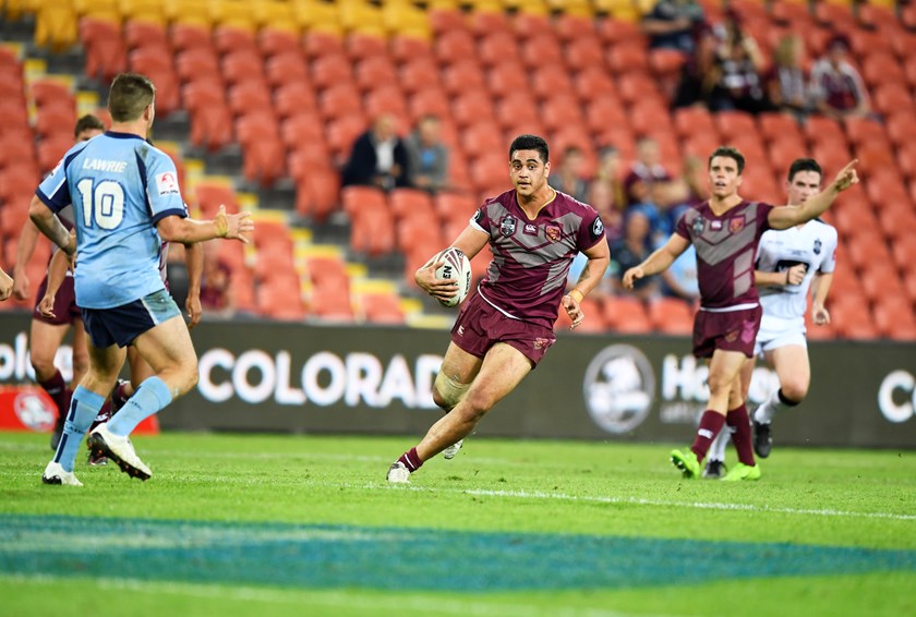 Keenan Palasia in action for the Queensland U20 team. Photo: QRL Media