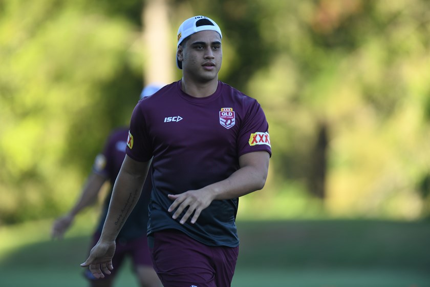 Keenan Palasia during XXXX Queensland Residents training. Photo: QRL Media