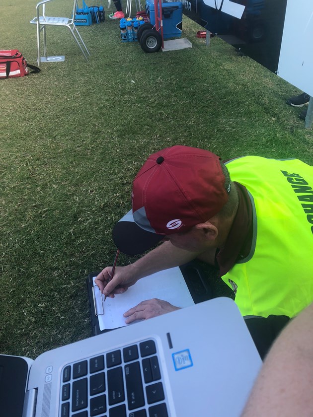 QRL Major Competitions Game Day team members work hard in all environments. Photo: Supplied
