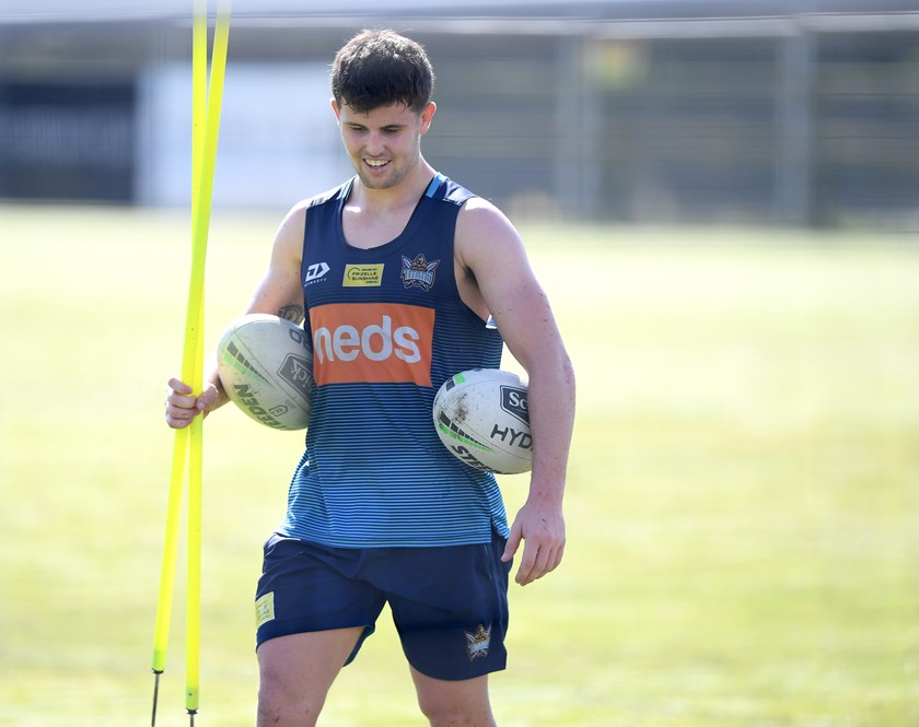 Sexton training with the Gold Coast Titans in 2020.