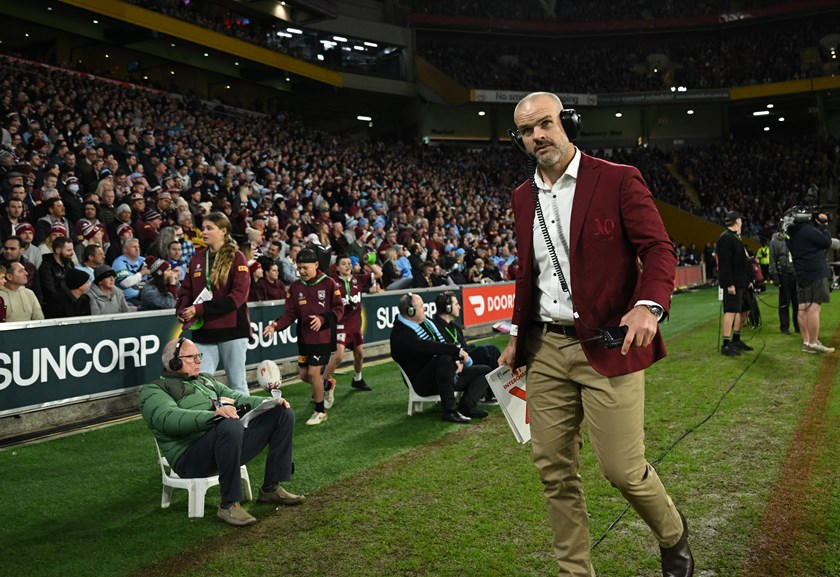 Nate Myles on the sideline. Photo: NRL Imagery