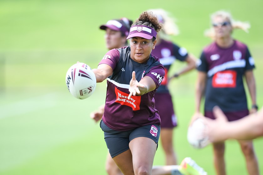 Shaniah Power at Harvey Norman Queensland Maroons training. Photo: Nathan Hopkins / NRL Images