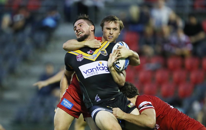 Jake Turpin makes a tackle. Photo: QRL Media