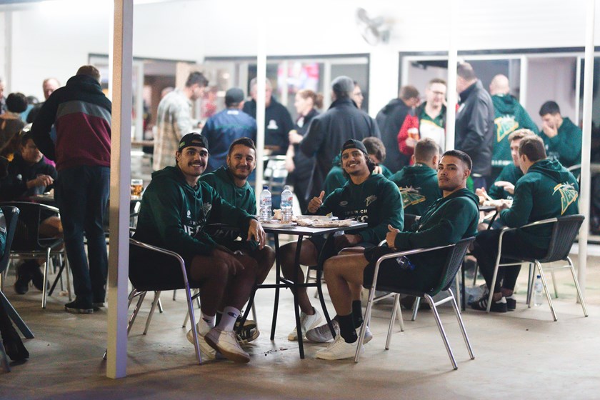 Ipswich Jets players take in some refreshments.  Photo: Erick Lucero / QRL