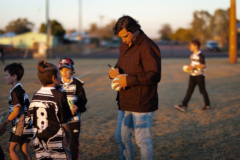 Former Queensland Maroons star Johnathan Thurston was also in Quilpie during Activate! Queensland Country Week. Photo: Erick Lucero / QRL